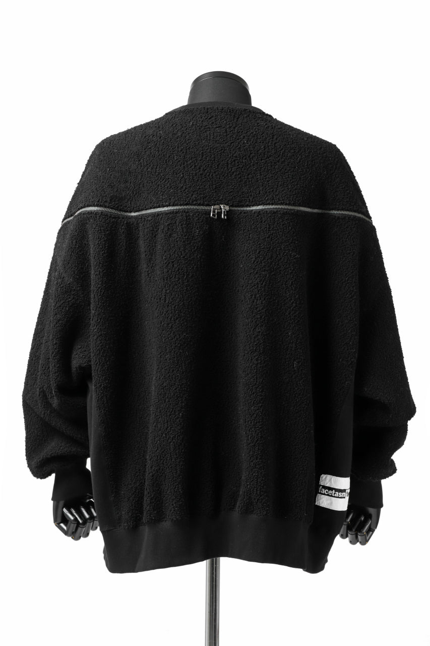 画像をギャラリービューアに読み込む, FACETASM FLEECE ZIPPER SWEAT PULLOVER (BLACK)