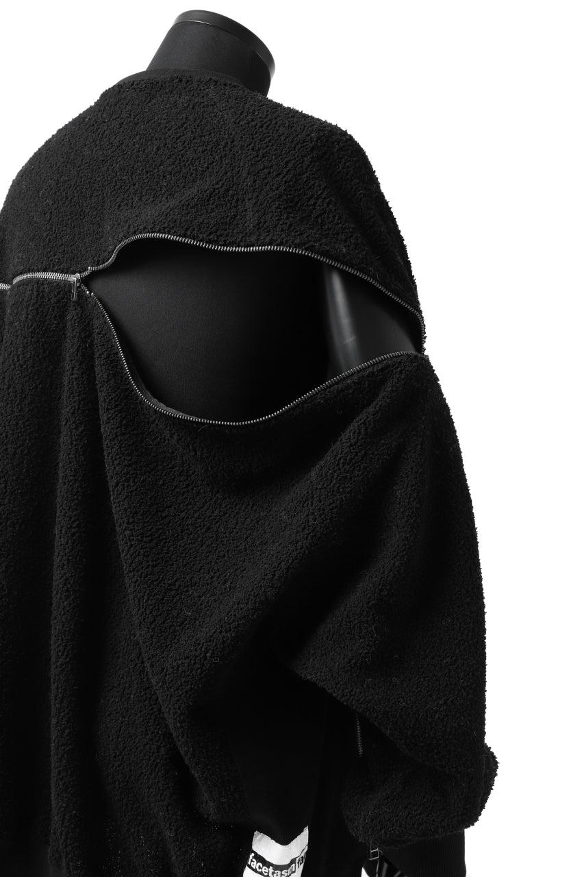 画像をギャラリービューアに読み込む, FACETASM FLEECE ZIPPER SWEAT PULLOVER (BLACK)