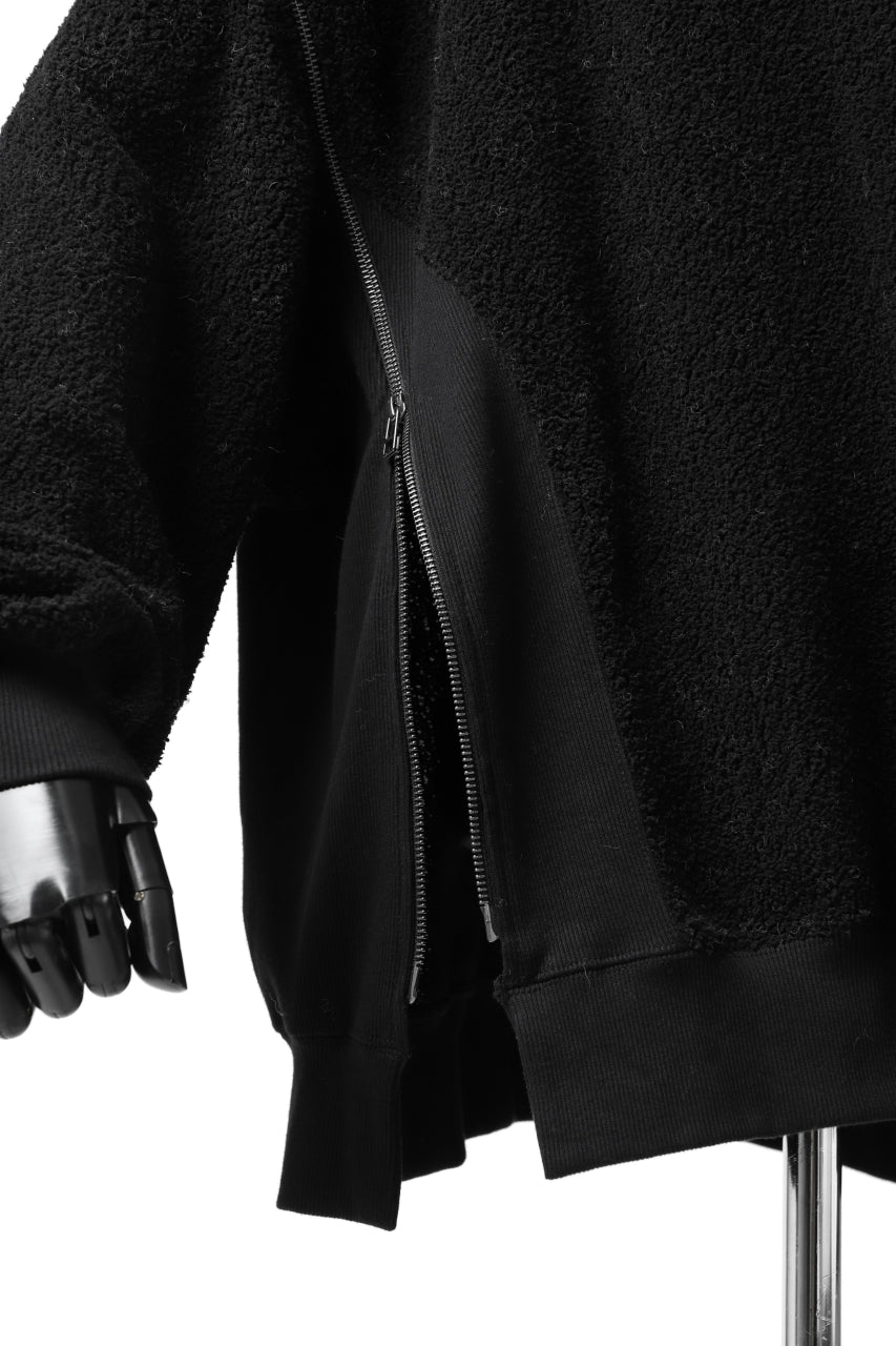 画像をギャラリービューアに読み込む, FACETASM FLEECE ZIPPER SWEAT PULLOVER (BLACK)