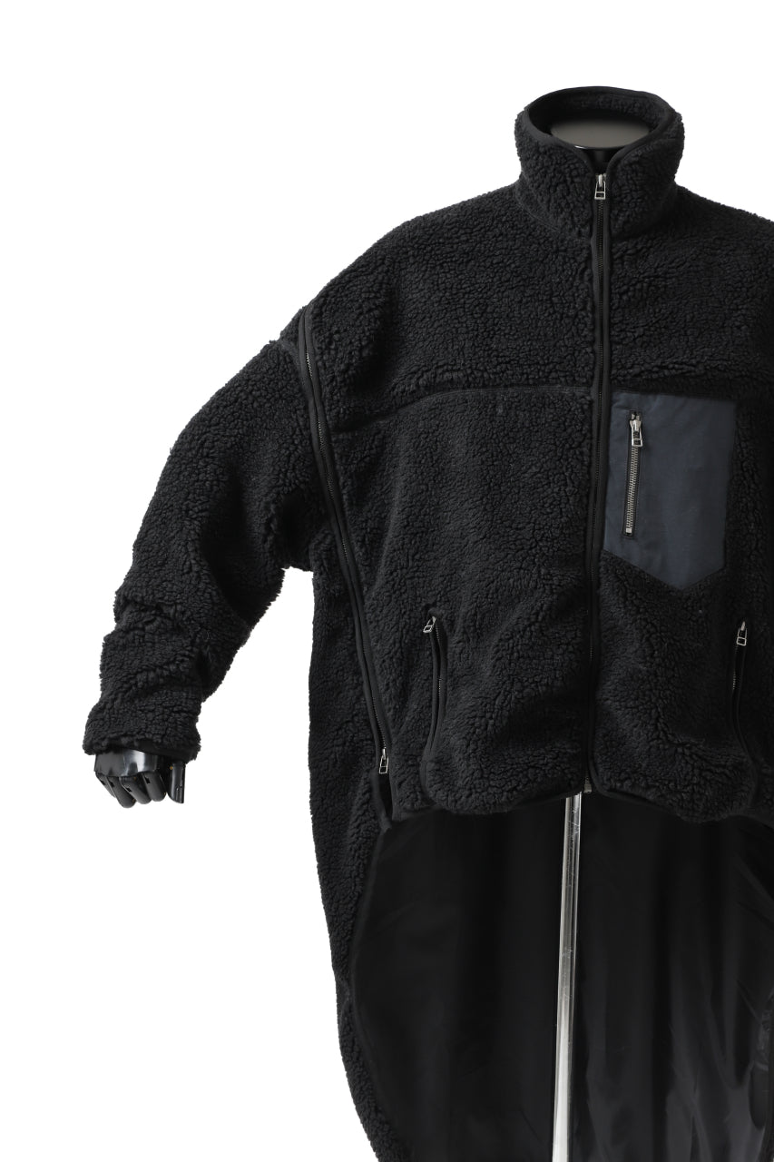 画像をギャラリービューアに読み込む, FACETASM HIGH-LOW ZIPPER FLEECE JACKET (BLACK)