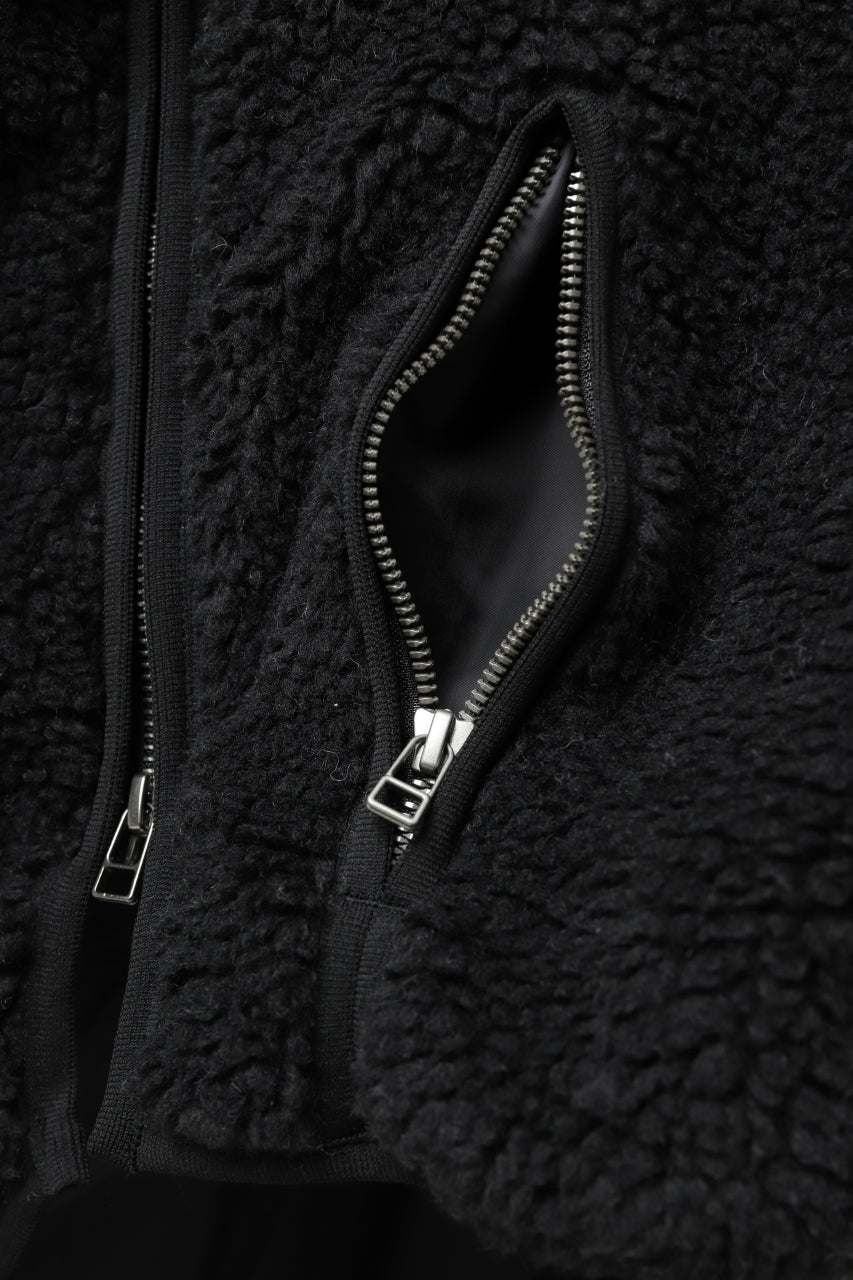 画像をギャラリービューアに読み込む, FACETASM HIGH-LOW ZIPPER FLEECE JACKET (BLACK)