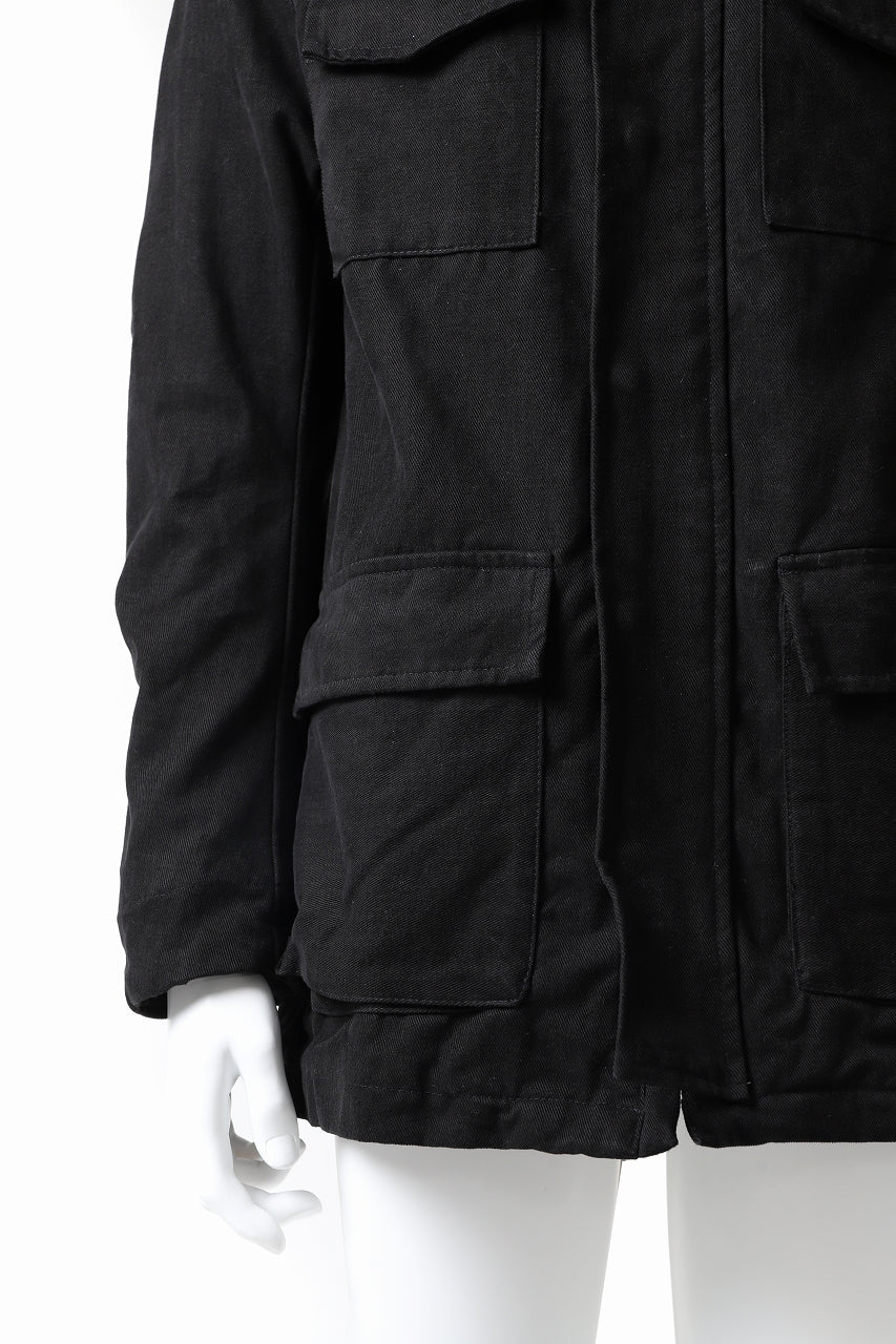 画像をギャラリービューアに読み込む, daub PADDED SAHARIANA JACKET / SOFT COTTON TWILL (BLACK)