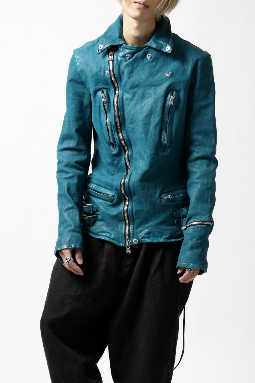 Load image into Gallery viewer, ISAMU KATAYAMA BACKLASH exclusive DOUBLE RIDERS JACKET / JP-CALF GARMENT WASHED (BLACK)