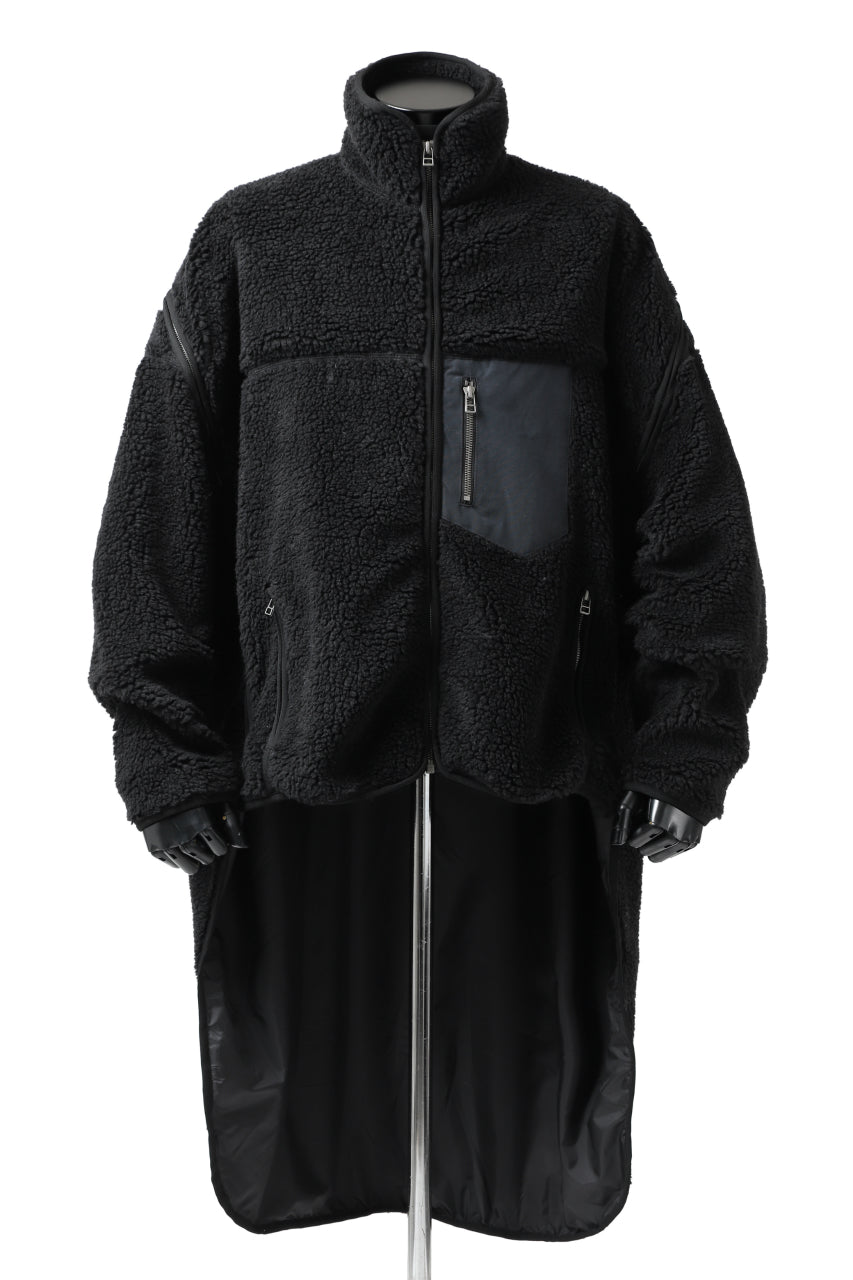 画像をギャラリービューアに読み込む, FACETASM HIGH-LOW ZIPPER FLEECE JACKET (BLACK)
