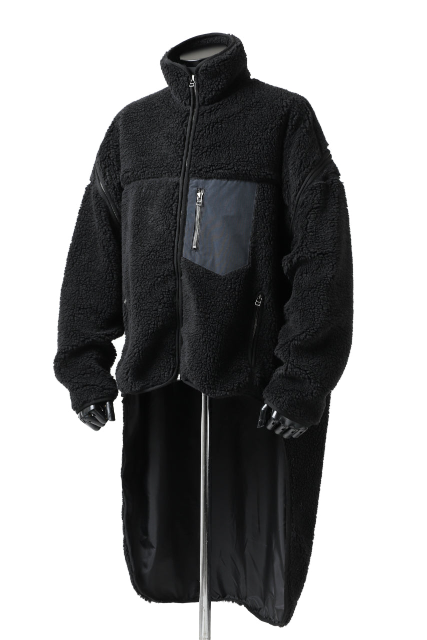 画像をギャラリービューアに読み込む, FACETASM HIGH-LOW ZIPPER FLEECE JACKET (BLACK)