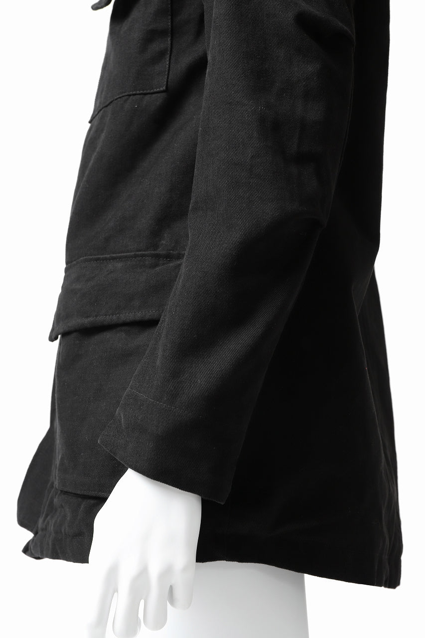 Load image into Gallery viewer, daub PADDED SAHARIANA JACKET / SOFT COTTON TWILL (BLACK)