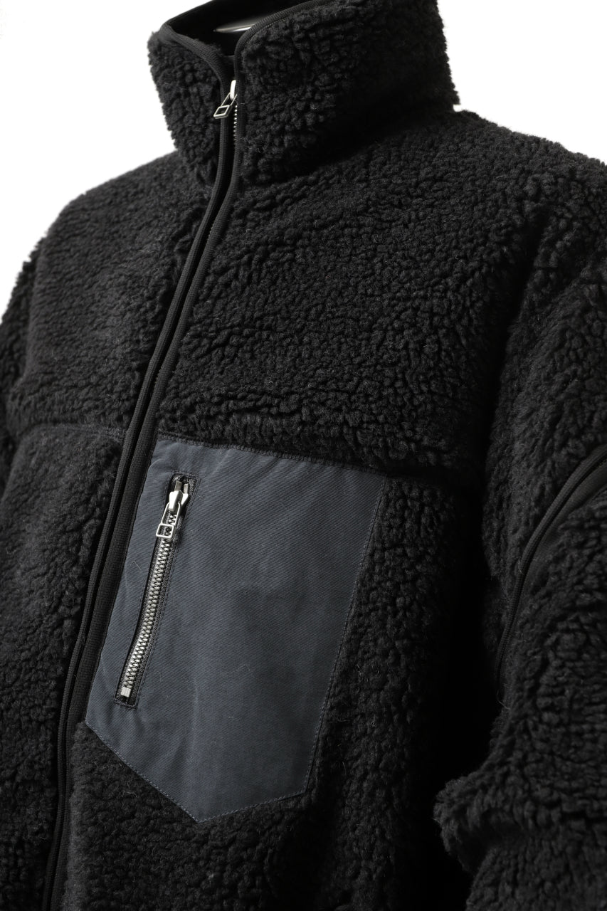 画像をギャラリービューアに読み込む, FACETASM HIGH-LOW ZIPPER FLEECE JACKET (BLACK)