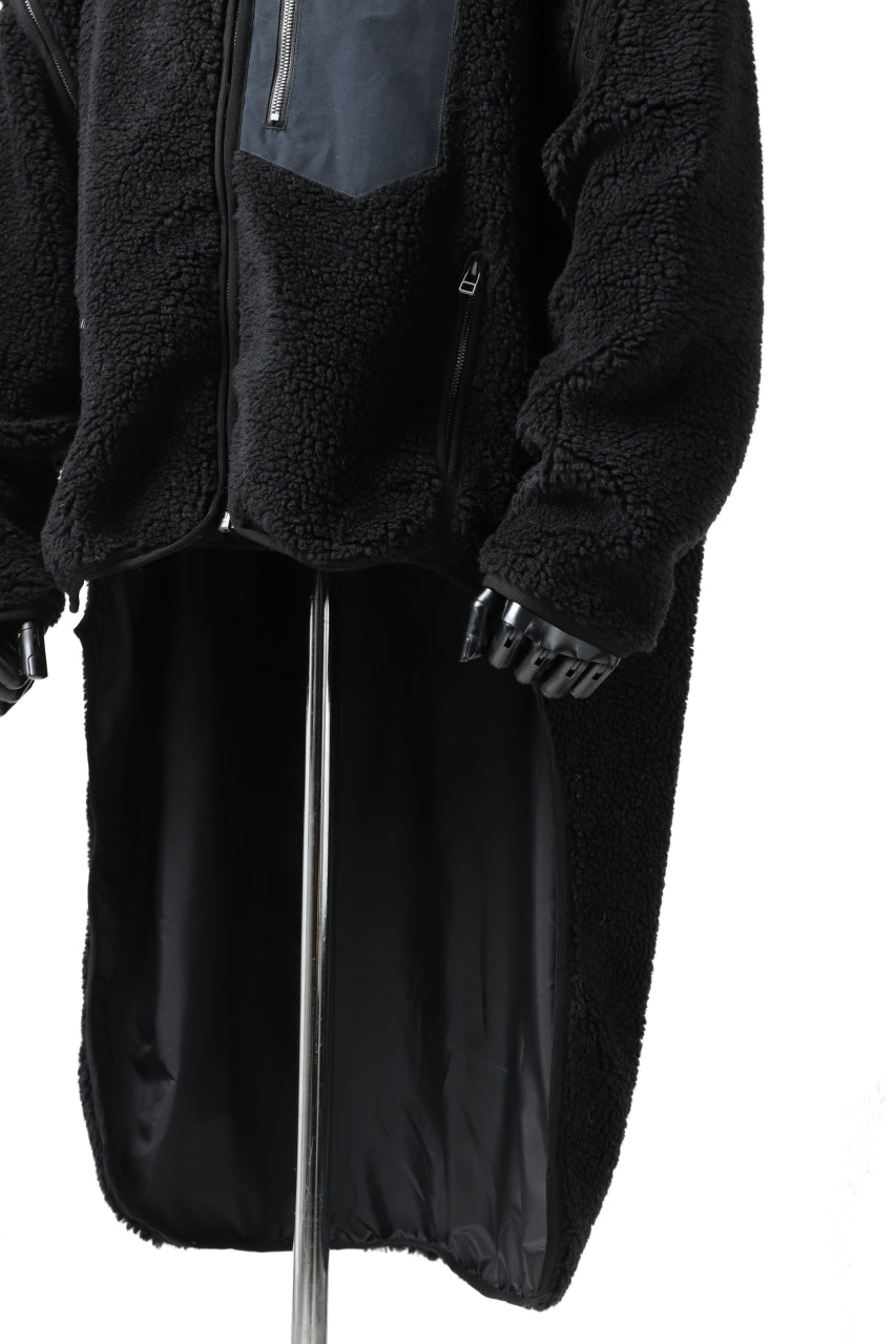 画像をギャラリービューアに読み込む, FACETASM HIGH-LOW ZIPPER FLEECE JACKET (BLACK)
