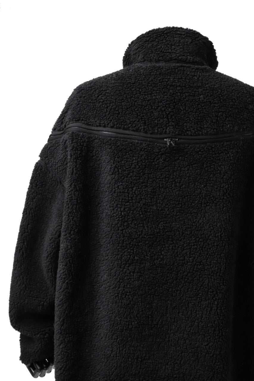画像をギャラリービューアに読み込む, FACETASM HIGH-LOW ZIPPER FLEECE JACKET (BLACK)