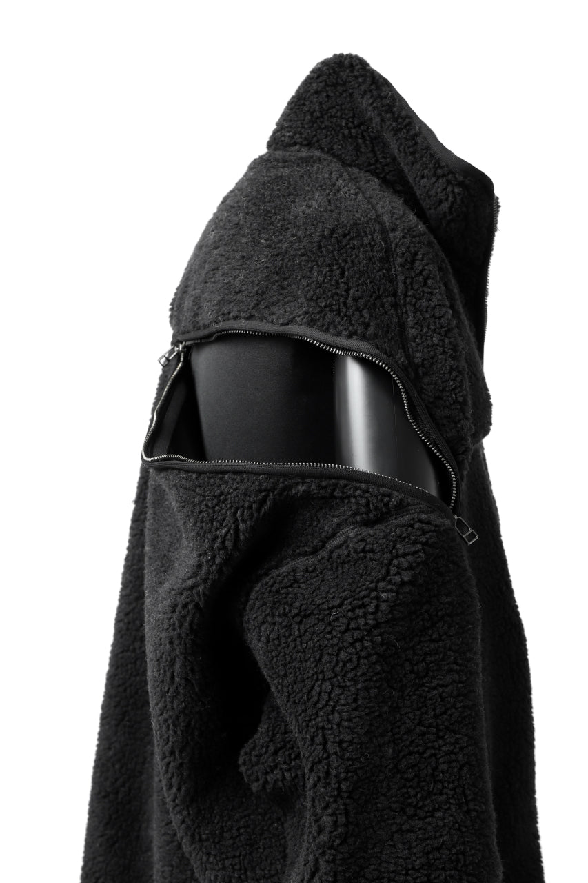画像をギャラリービューアに読み込む, FACETASM HIGH-LOW ZIPPER FLEECE JACKET (BLACK)