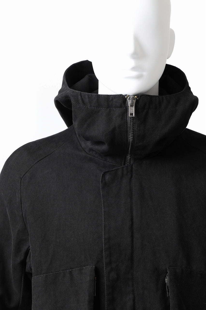 Load image into Gallery viewer, daub PADDED MT-HOOD JACKET / SOFT COTTON TWILL (BLACK)