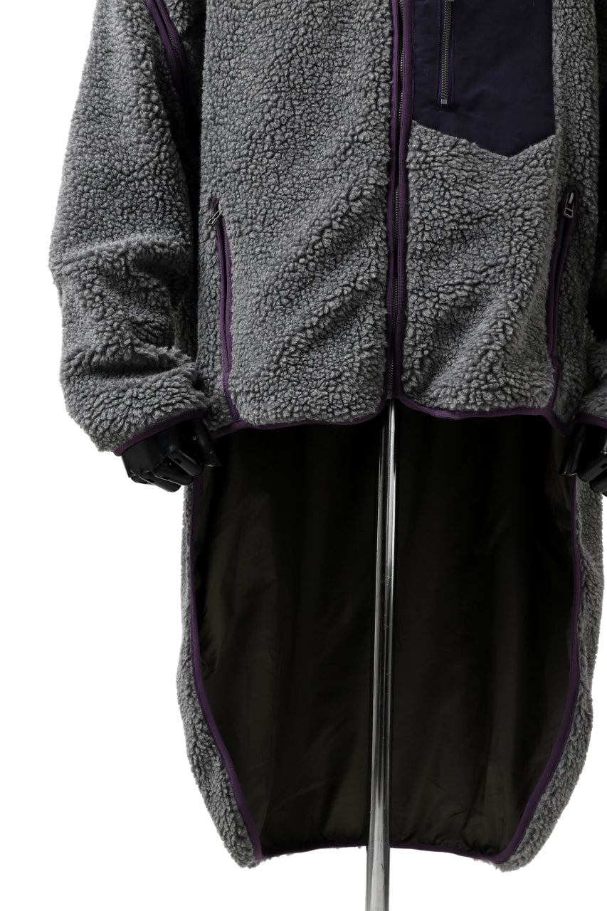 画像をギャラリービューアに読み込む, FACETASM HIGH-LOW ZIPPER FLEECE JACKET (GREY)