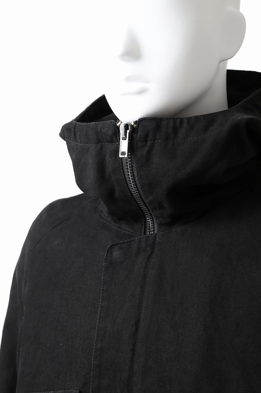 Load image into Gallery viewer, daub PADDED MT-HOOD JACKET / SOFT COTTON TWILL (BLACK)
