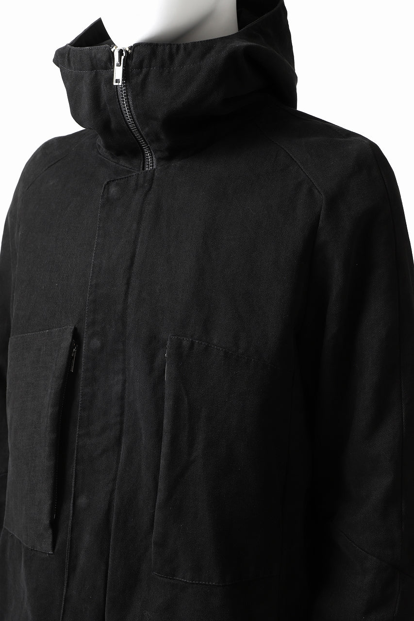 Load image into Gallery viewer, daub PADDED MT-HOOD JACKET / SOFT COTTON TWILL (BLACK)