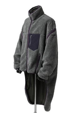 画像をギャラリービューアに読み込む, FACETASM HIGH-LOW ZIPPER FLEECE JACKET (GREY)