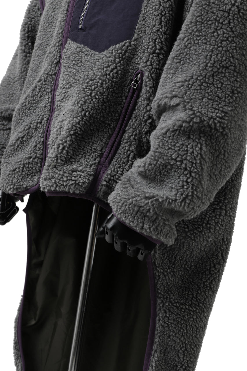 画像をギャラリービューアに読み込む, FACETASM HIGH-LOW ZIPPER FLEECE JACKET (GREY)