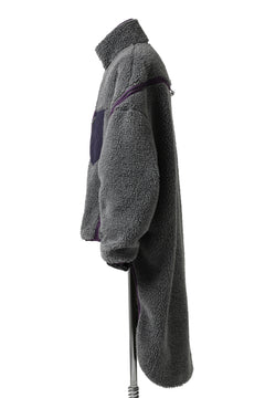 画像をギャラリービューアに読み込む, FACETASM HIGH-LOW ZIPPER FLEECE JACKET (GREY)