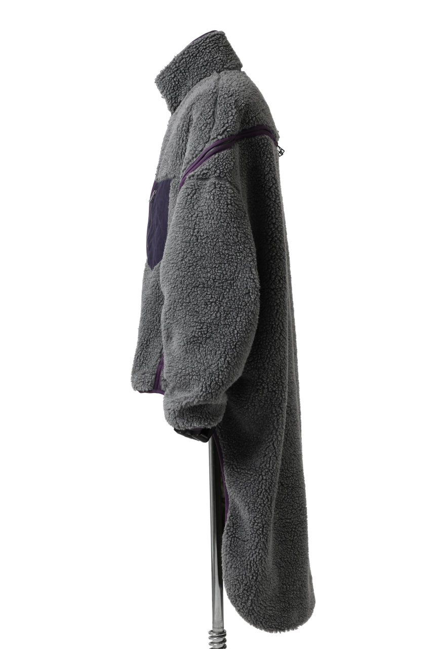 画像をギャラリービューアに読み込む, FACETASM HIGH-LOW ZIPPER FLEECE JACKET (GREY)