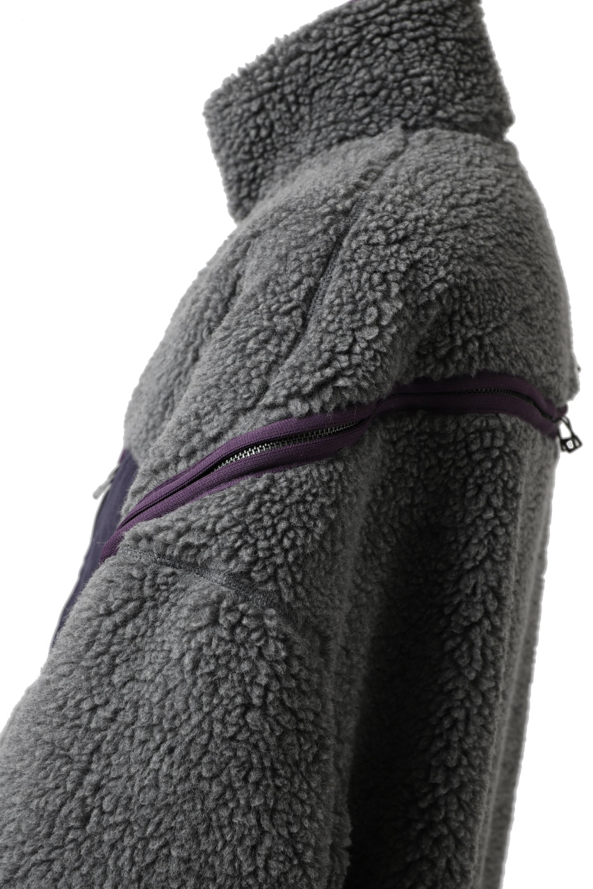 画像をギャラリービューアに読み込む, FACETASM HIGH-LOW ZIPPER FLEECE JACKET (GREY)
