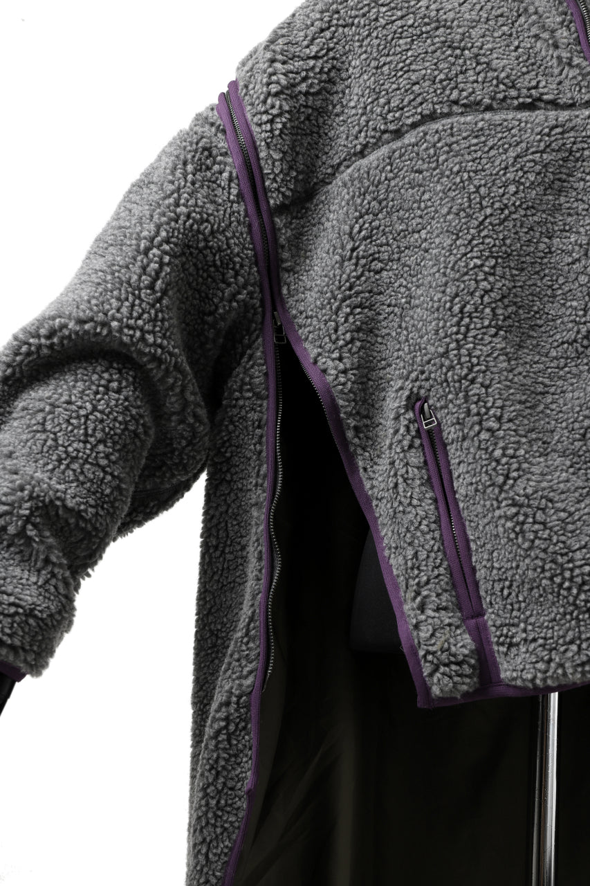 画像をギャラリービューアに読み込む, FACETASM HIGH-LOW ZIPPER FLEECE JACKET (GREY)