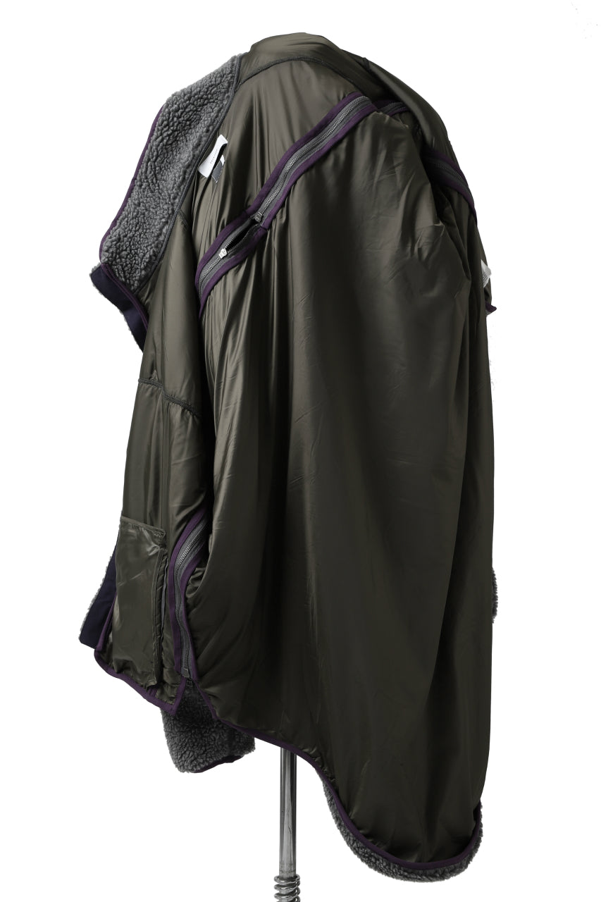 画像をギャラリービューアに読み込む, FACETASM HIGH-LOW ZIPPER FLEECE JACKET (GREY)