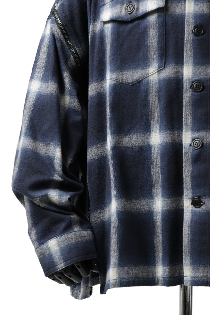 画像をギャラリービューアに読み込む, FACETASM CHECK ZIPPER SHIRT (BLUE)