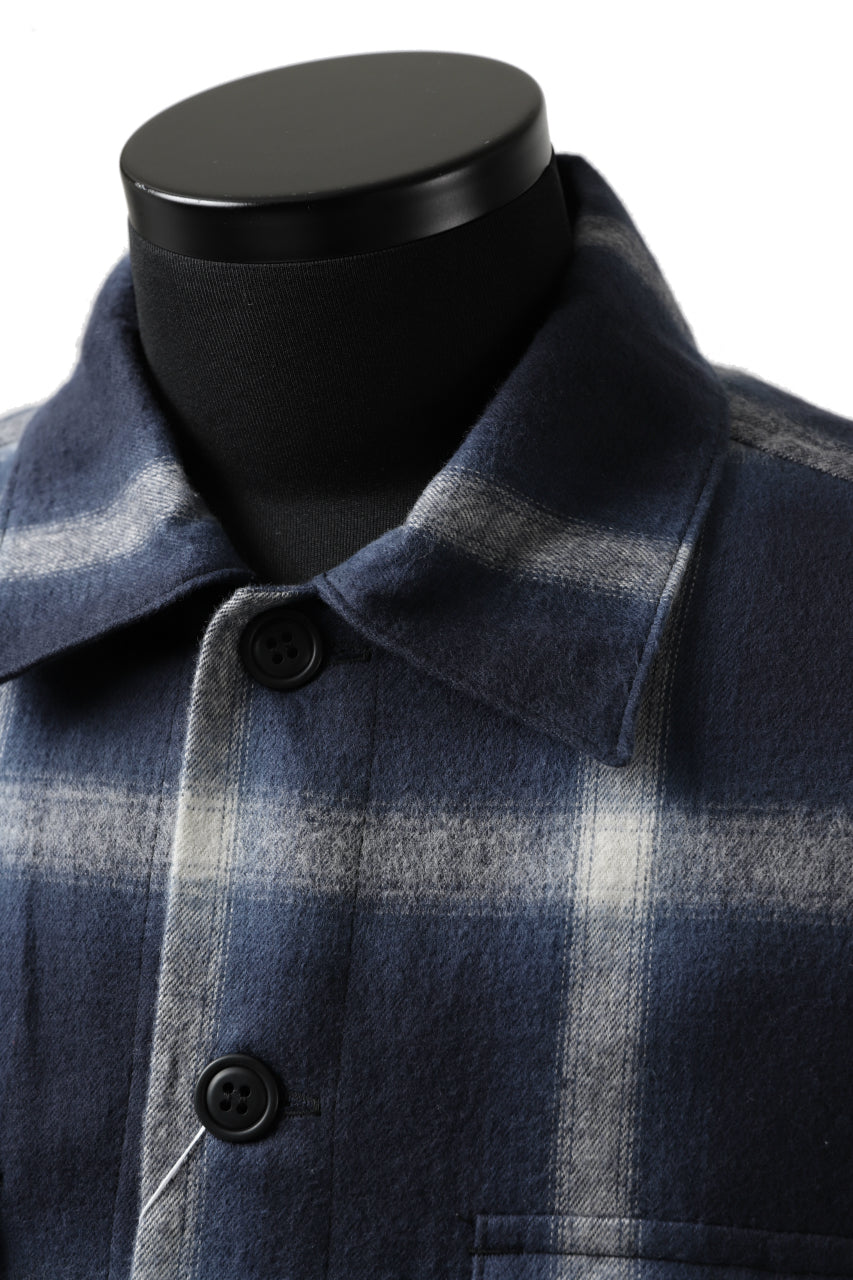 画像をギャラリービューアに読み込む, FACETASM CHECK ZIPPER SHIRT (BLUE)