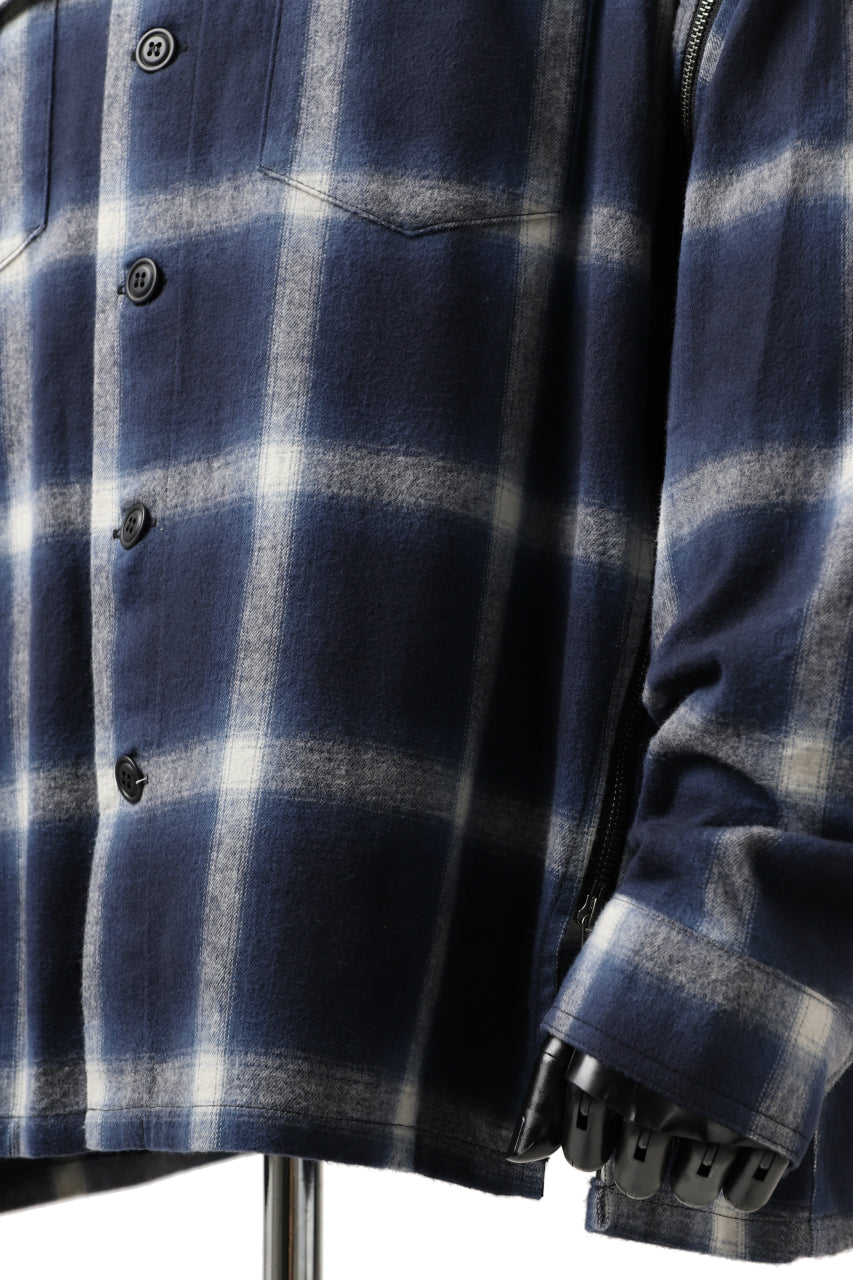 画像をギャラリービューアに読み込む, FACETASM CHECK ZIPPER SHIRT (BLUE)