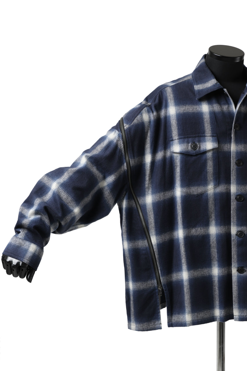 画像をギャラリービューアに読み込む, FACETASM CHECK ZIPPER SHIRT (BLUE)