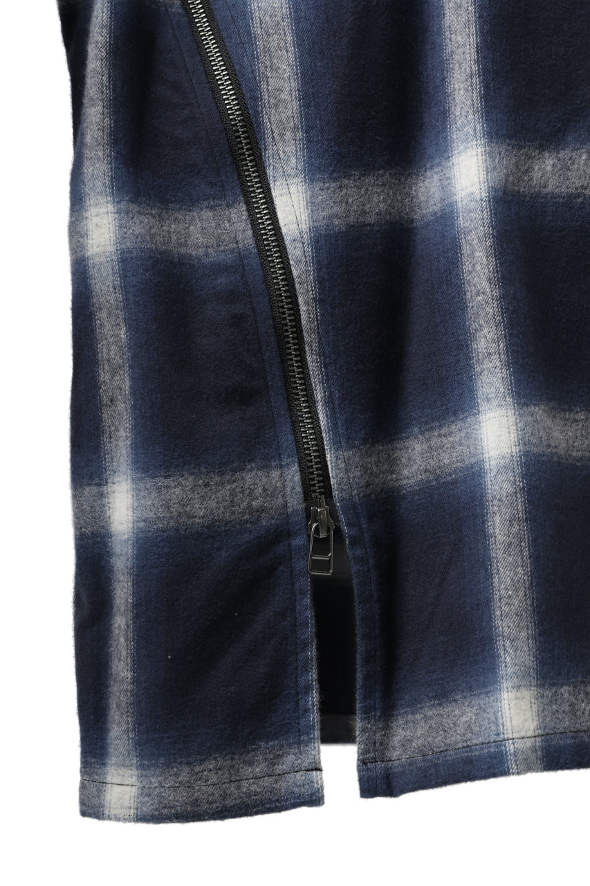 画像をギャラリービューアに読み込む, FACETASM CHECK ZIPPER SHIRT (BLUE)