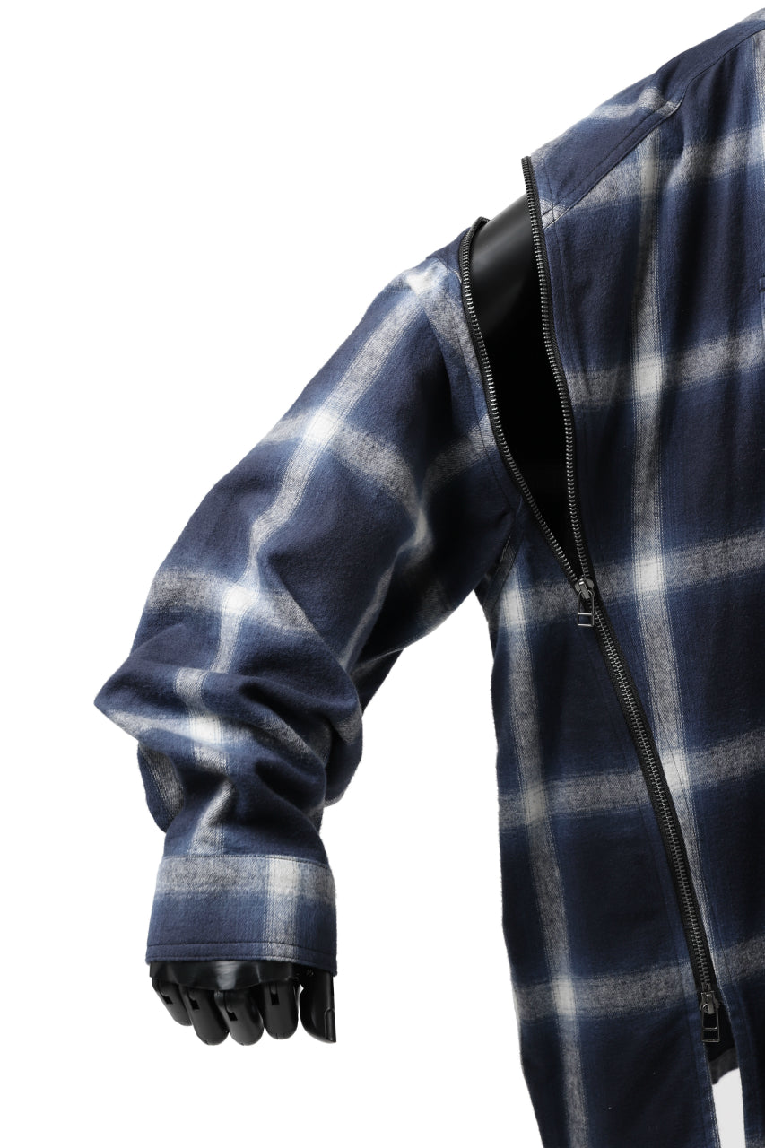 画像をギャラリービューアに読み込む, FACETASM CHECK ZIPPER SHIRT (BLUE)