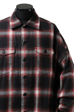 画像をギャラリービューアに読み込む, FACETASM CHECK ZIPPER SHIRT (RED)