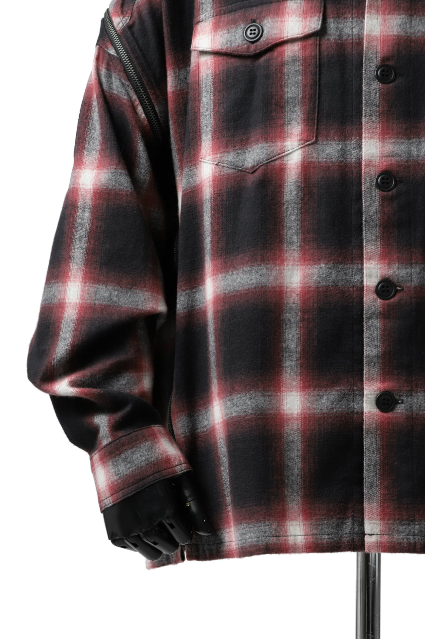 画像をギャラリービューアに読み込む, FACETASM CHECK ZIPPER SHIRT (RED)