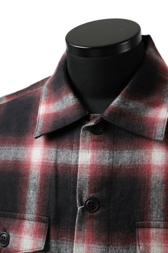 画像をギャラリービューアに読み込む, FACETASM CHECK ZIPPER SHIRT (RED)