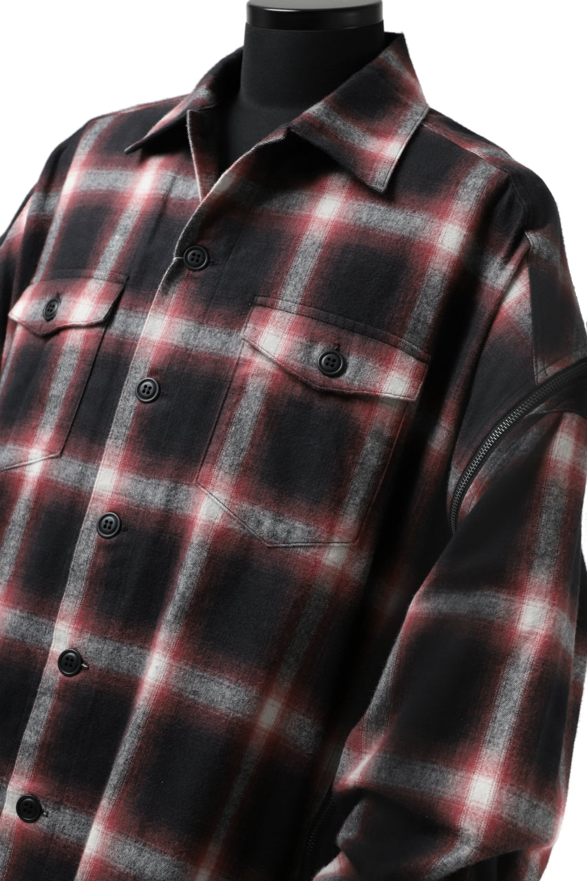 画像をギャラリービューアに読み込む, FACETASM CHECK ZIPPER SHIRT (RED)