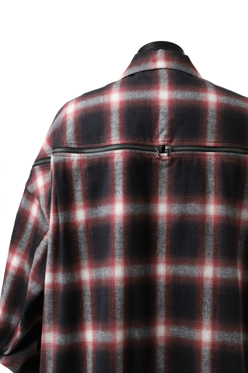 画像をギャラリービューアに読み込む, FACETASM CHECK ZIPPER SHIRT (RED)