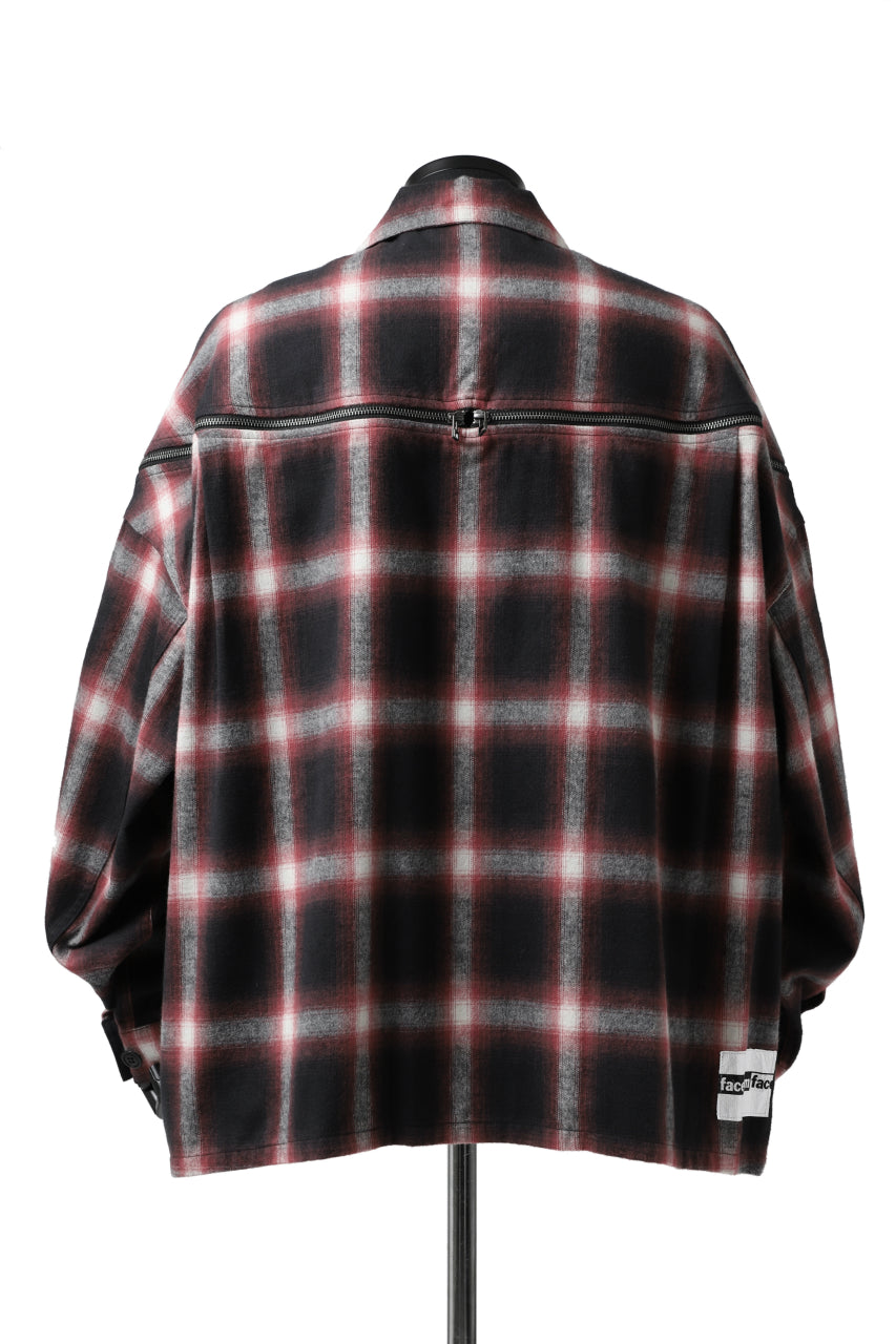 画像をギャラリービューアに読み込む, FACETASM CHECK ZIPPER SHIRT (RED)
