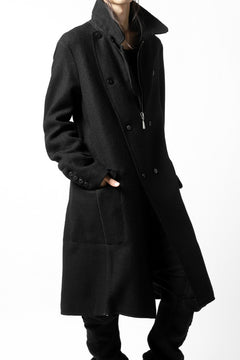 画像をギャラリービューアに読み込む, masnada HALF ZIP TRENCH COAT / TWEED LANA INTRECCIATA (BLACK)