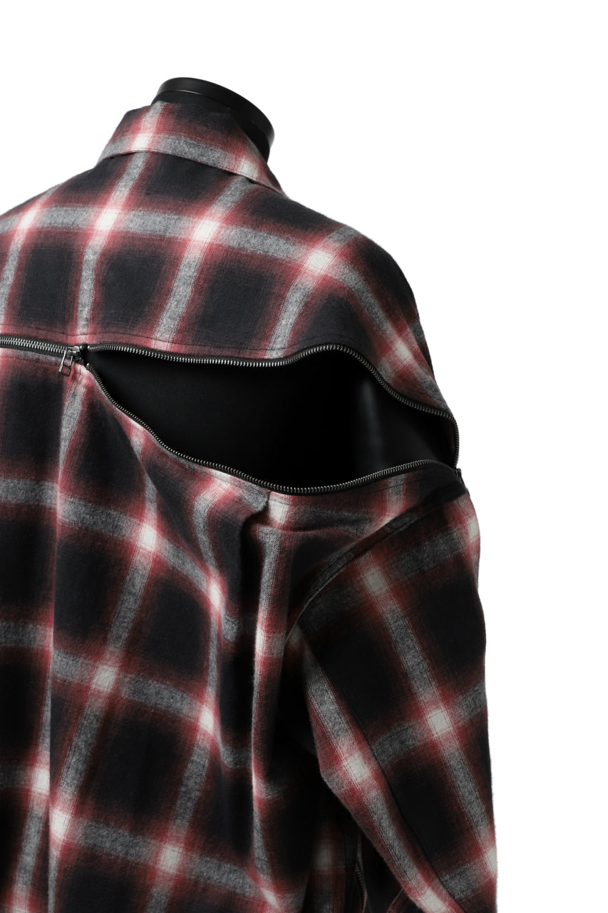 画像をギャラリービューアに読み込む, FACETASM CHECK ZIPPER SHIRT (RED)