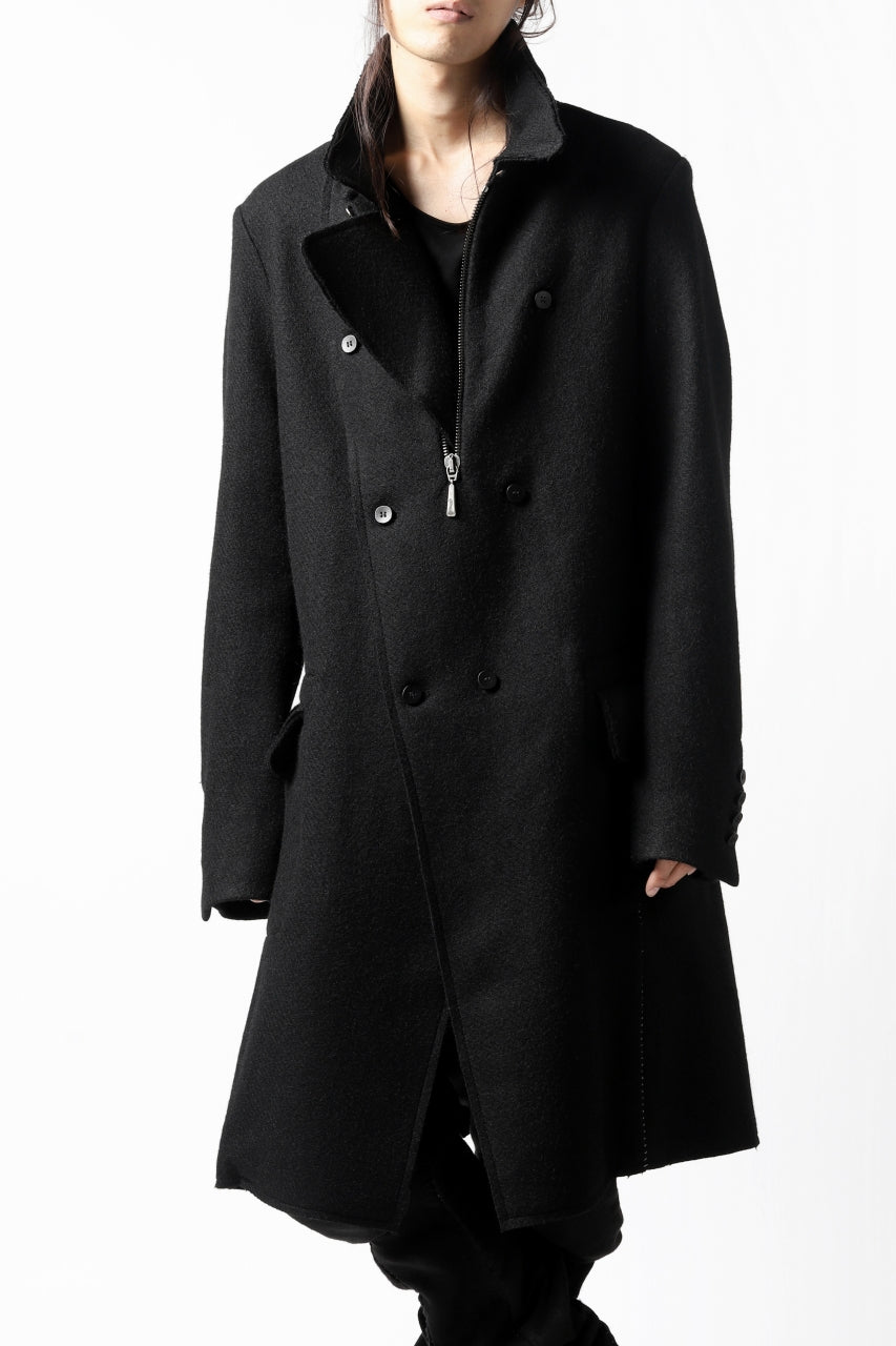 画像をギャラリービューアに読み込む, masnada HALF ZIP TRENCH COAT / TWEED LANA INTRECCIATA (BLACK)