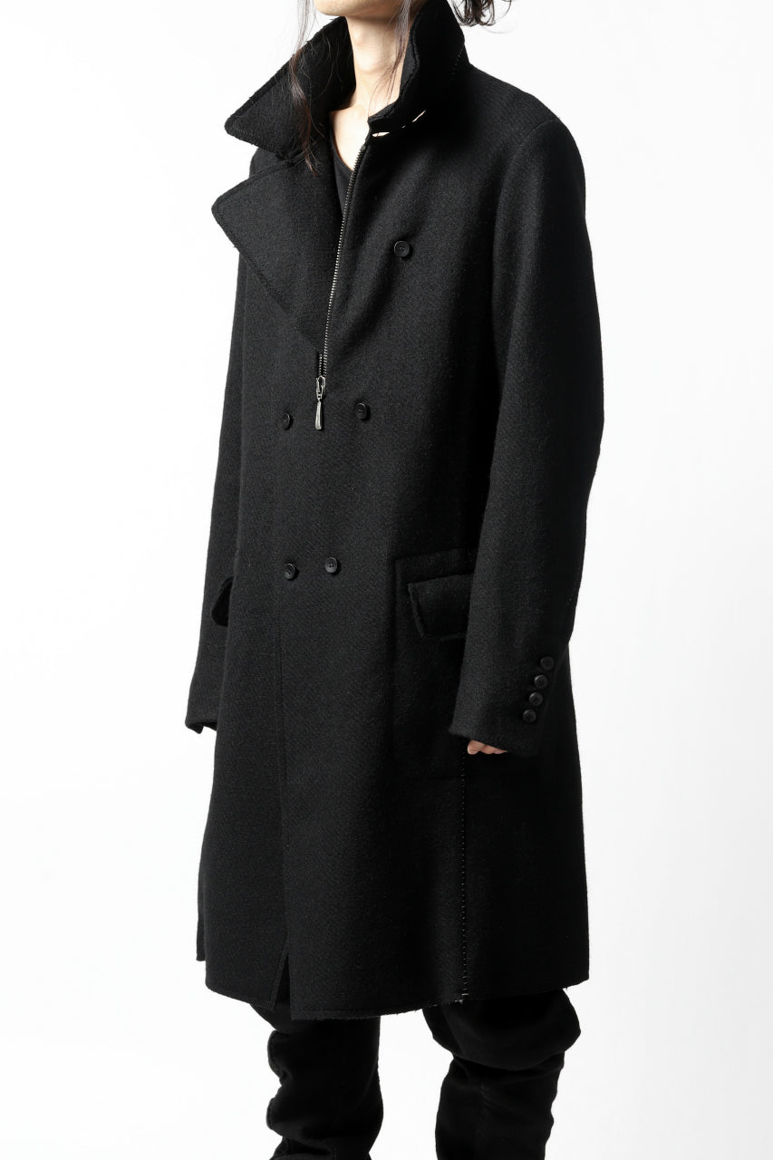 画像をギャラリービューアに読み込む, masnada HALF ZIP TRENCH COAT / TWEED LANA INTRECCIATA (BLACK)