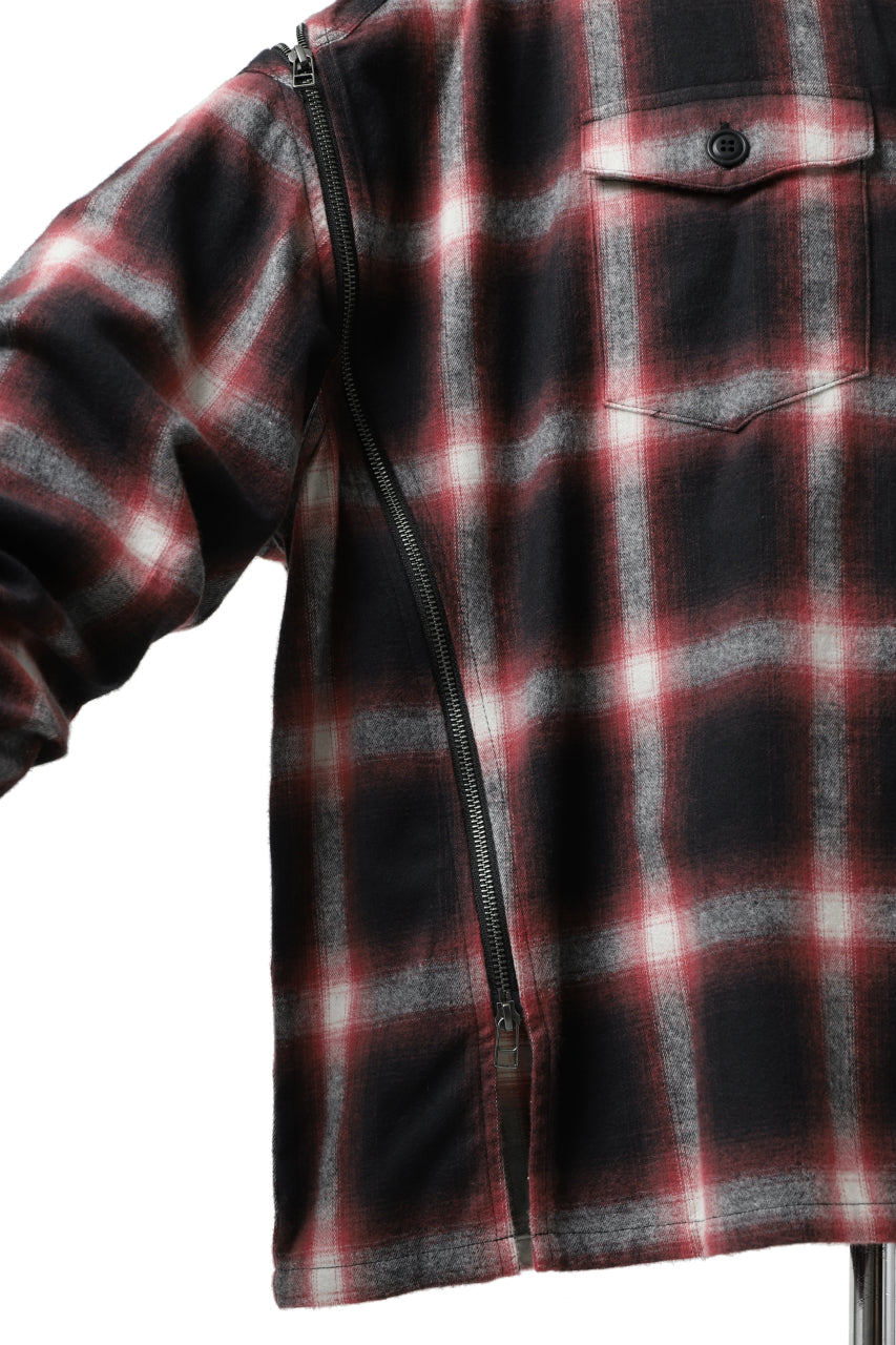 画像をギャラリービューアに読み込む, FACETASM CHECK ZIPPER SHIRT (RED)