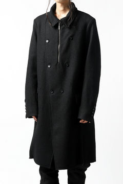画像をギャラリービューアに読み込む, masnada HALF ZIP TRENCH COAT / TWEED LANA INTRECCIATA (BLACK)
