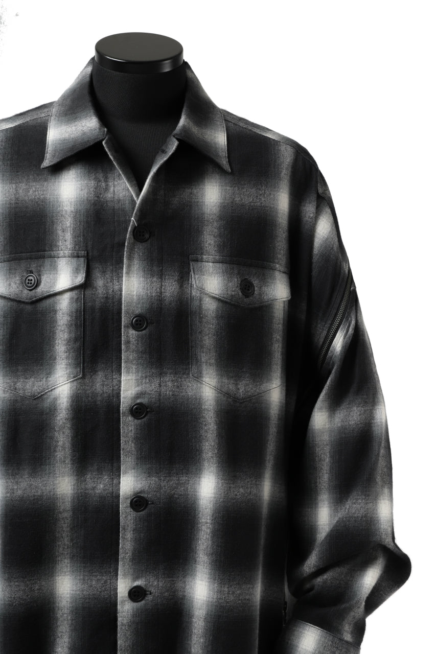 画像をギャラリービューアに読み込む, FACETASM CHECK ZIPPER SHIRT (BLACK)