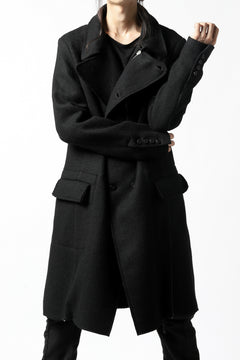 画像をギャラリービューアに読み込む, masnada HALF ZIP TRENCH COAT / TWEED LANA INTRECCIATA (BLACK)