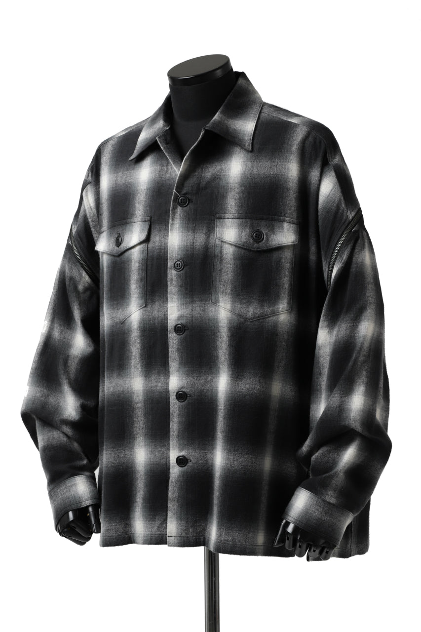 画像をギャラリービューアに読み込む, FACETASM CHECK ZIPPER SHIRT (BLACK)