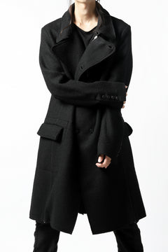 画像をギャラリービューアに読み込む, masnada HALF ZIP TRENCH COAT / TWEED LANA INTRECCIATA (BLACK)