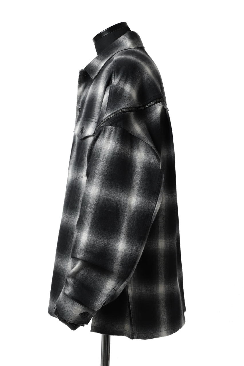 画像をギャラリービューアに読み込む, FACETASM CHECK ZIPPER SHIRT (BLACK)