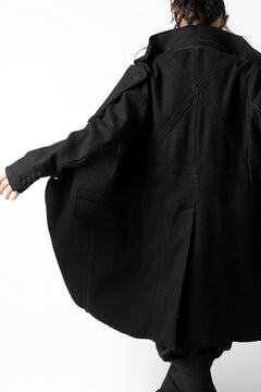 画像をギャラリービューアに読み込む, masnada HALF ZIP TRENCH COAT / TWEED LANA INTRECCIATA (BLACK)
