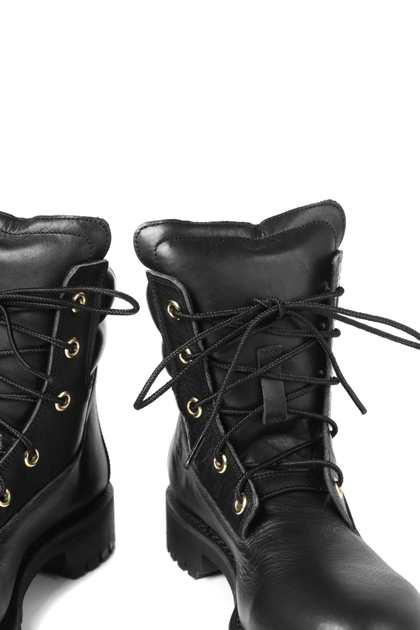 画像をギャラリービューアに読み込む, Portaille exclusive LEX-W20 TREK Laced Boots / VACCHETTA SMOOTH (BLACK / GOLD EYELET)